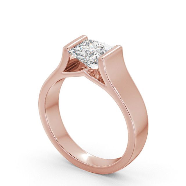Princess Diamond Engagement Ring 9K Rose Gold Solitaire - Maligar ENPR4_RG_SIDE