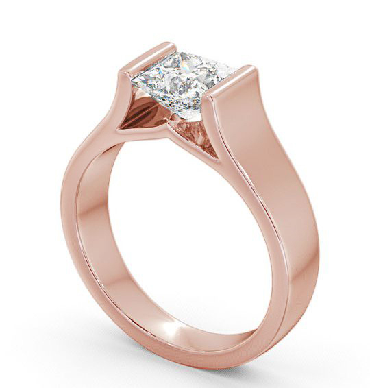 Princess Diamond Wide Band Engagement Ring 18K Rose Gold Solitaire ENPR4_RG_THUMB1