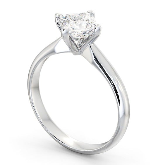 Princess Diamond Rotated Head Engagement Ring Platinum Solitaire ENPR50_WG_THUMB1