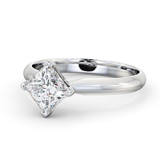  Princess Diamond Engagement Ring Palladium Solitaire - Durham ENPR50_WG_THUMB2 