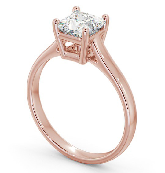 Princess Diamond Box Style Setting Engagement Ring 18K Rose Gold Solitaire ENPR51_RG_THUMB1 