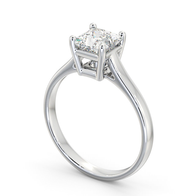 Princess Diamond Engagement Ring 18K White Gold Solitaire - Ava ENPR51_WG_SIDE