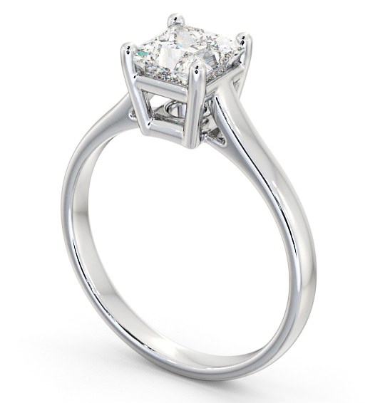 Princess Diamond Box Style Setting Engagement Ring 18K White Gold Solitaire ENPR51_WG_THUMB1 