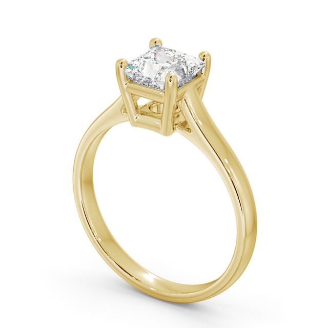 Princess Diamond Engagement Ring 18K Yellow Gold Solitaire - Ava ENPR51_YG_SIDE
