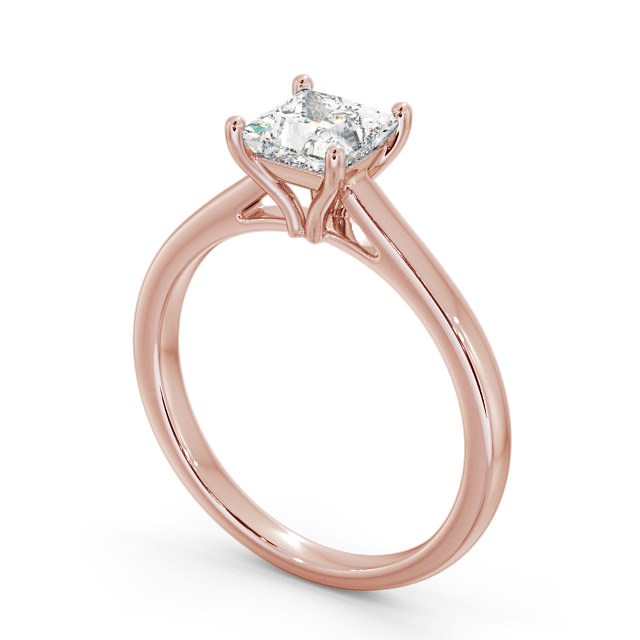 Princess Diamond Engagement Ring 18K Rose Gold Solitaire - Camelia ENPR52_RG_SIDE
