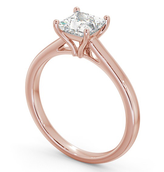 Princess Diamond Tulip Setting Style Engagement Ring 18K Rose Gold Solitaire ENPR52_RG_THUMB1 