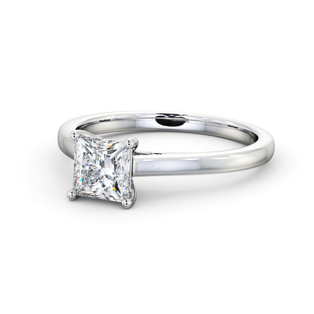 Princess Diamond Engagement Ring Platinum Solitaire - Camelia ENPR52_WG_FLAT
