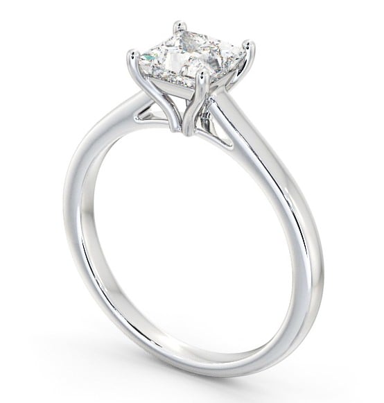 Princess Diamond Tulip Setting Style Engagement Ring Platinum Solitaire ENPR52_WG_THUMB1