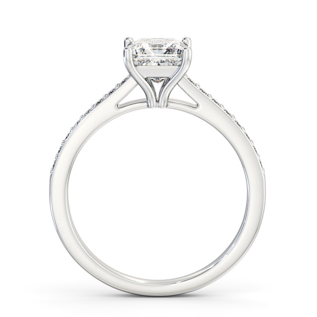 Princess Diamond Engagement Ring Palladium Solitaire With Side Stones - Novella ENPR52S_WG_UP