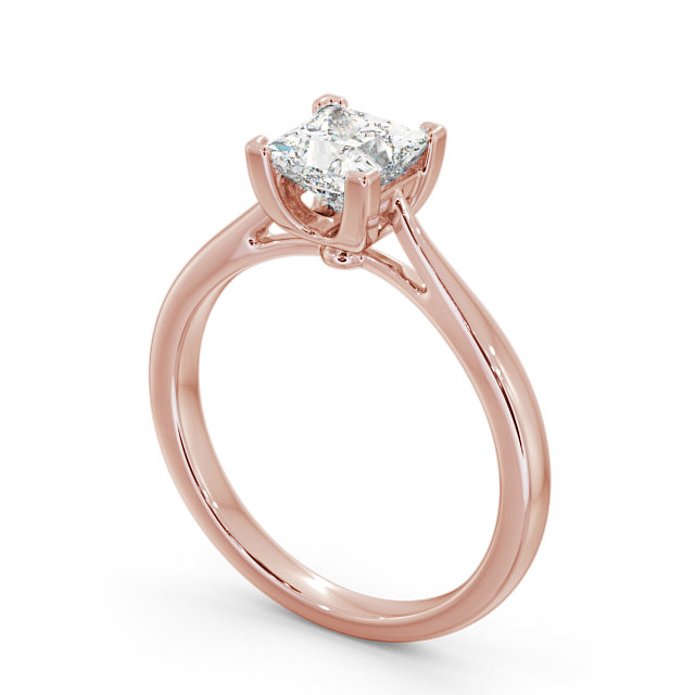 Princess Diamond Engagement Ring 18K Rose Gold Solitaire - Bewley ENPR53_RG_SIDE