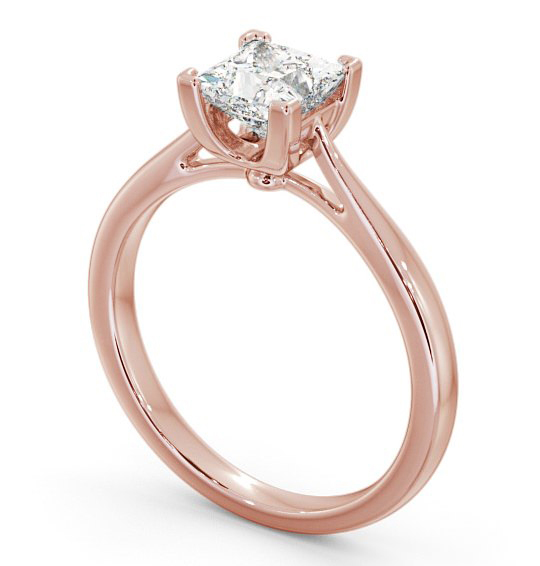 Princess Diamond Basket Setting Engagement Ring 18K Rose Gold Solitaire ENPR53_RG_THUMB1 