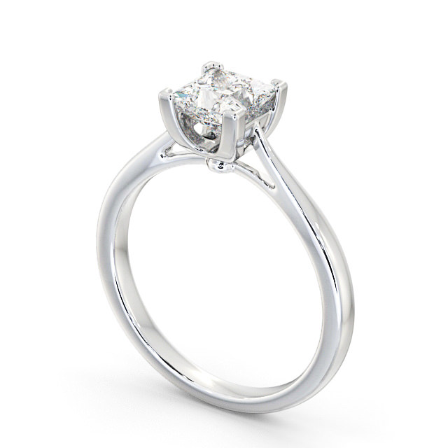 Princess Diamond Engagement Ring 18K White Gold Solitaire - Bewley ENPR53_WG_SIDE