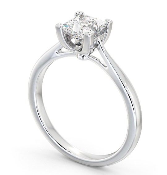 Princess Diamond Basket Setting Engagement Ring Platinum Solitaire ENPR53_WG_THUMB1