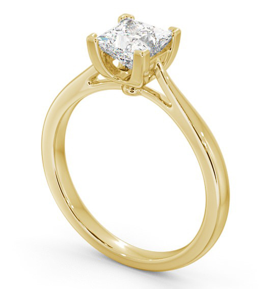 Princess Diamond Basket Setting Engagement Ring 18K Yellow Gold Solitaire ENPR53_YG_THUMB1