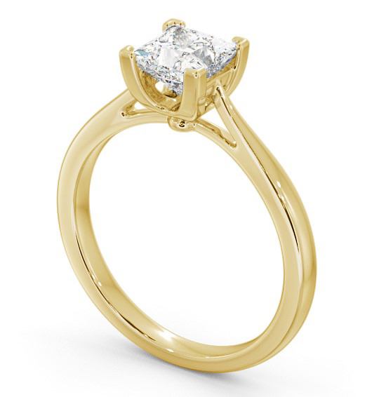 Princess Diamond Basket Setting Engagement Ring 18K Yellow Gold Solitaire ENPR53_YG_THUMB1 