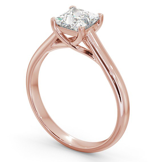 Princess Diamond Trellis Design Engagement Ring 18K Rose Gold Solitaire ENPR54_RG_THUMB1 