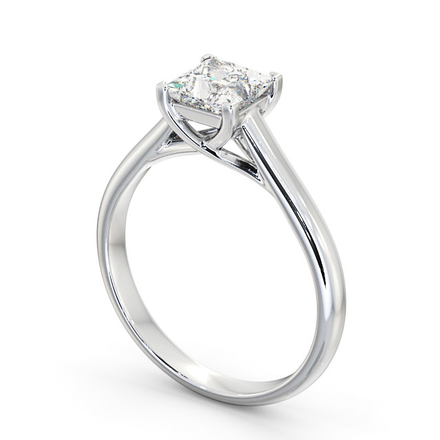 Princess Diamond Engagement Ring 18K White Gold Solitaire - Audlem ENPR54_WG_SIDE