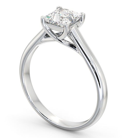 Princess Diamond Trellis Design Engagement Ring 9K White Gold Solitaire ENPR54_WG_THUMB1 