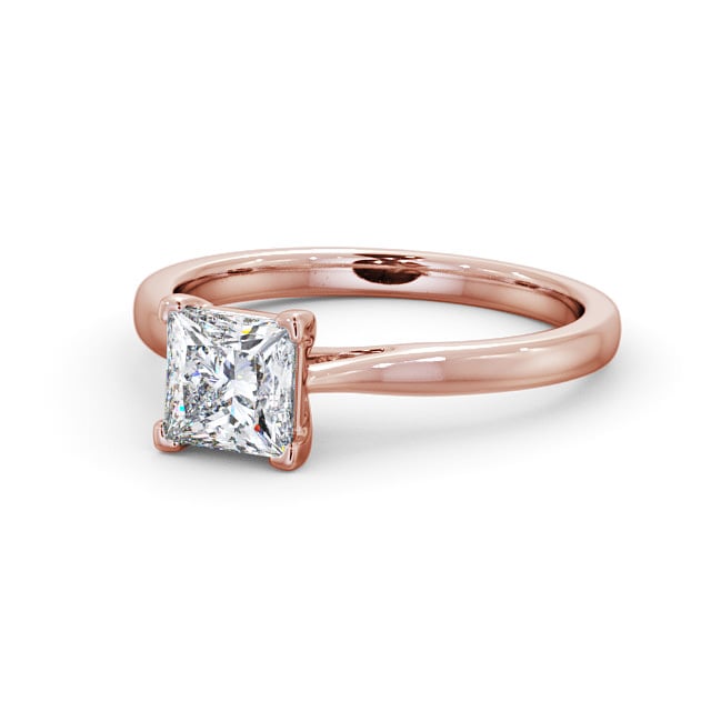 Princess Diamond Engagement Ring 9K Rose Gold Solitaire - Ousby ENPR55_RG_FLAT