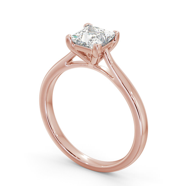 Princess Diamond Engagement Ring 9K Rose Gold Solitaire - Ousby ENPR55_RG_SIDE