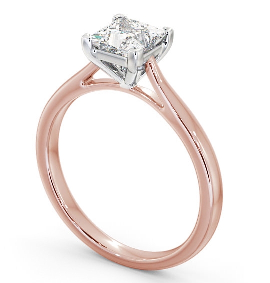 Princess Diamond Classic 4 Prong Engagement Ring 18K Yellow and White Gold Solitaire ENPR55_RWG_THUMB1 