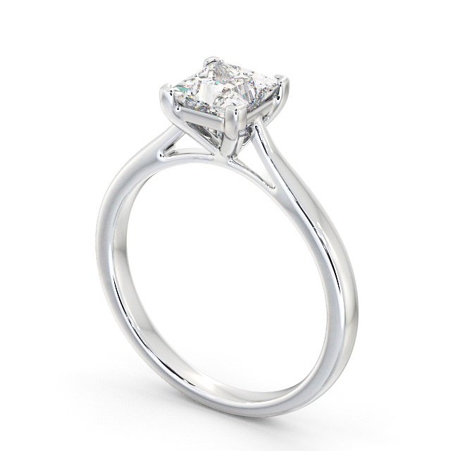 Princess Diamond Engagement Ring 9K White Gold Solitaire - Ousby ENPR55_WG_SIDE