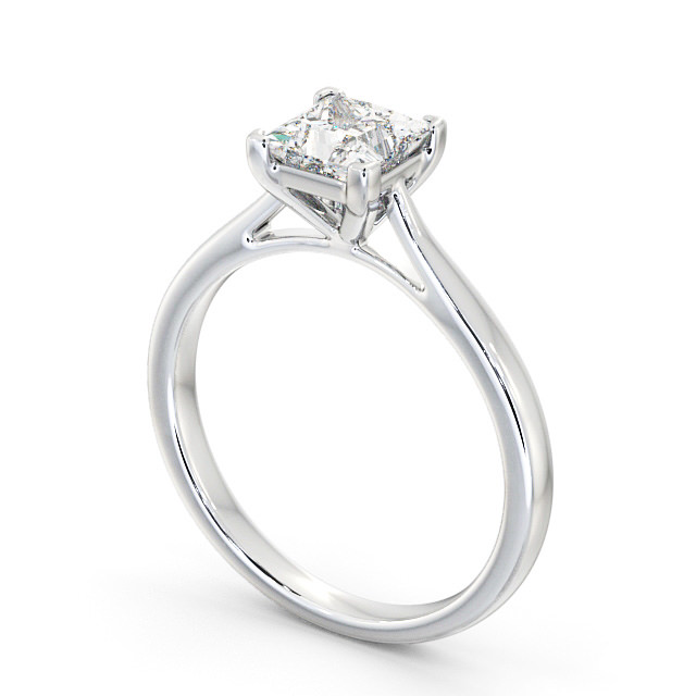 Princess Diamond Engagement Ring 18K White Gold Solitaire - Ousby ENPR55_WG_SIDE