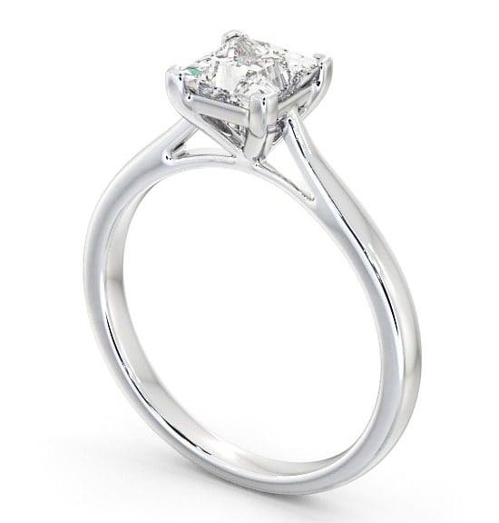 Princess Diamond Classic 4 Prong Engagement Ring 18K White Gold Solitaire ENPR55_WG_THUMB1 
