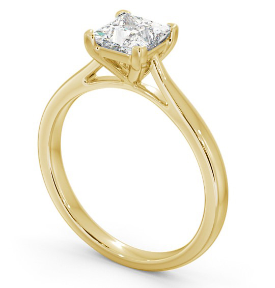 Princess Diamond Classic 4 Prong Engagement Ring 18K Yellow Gold Solitaire ENPR55_YG_THUMB1 