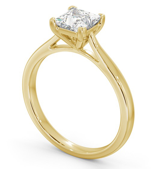 Princess Diamond Classic 4 Prong Engagement Ring 18K Yellow Gold Solitaire ENPR55_YG_THUMB1