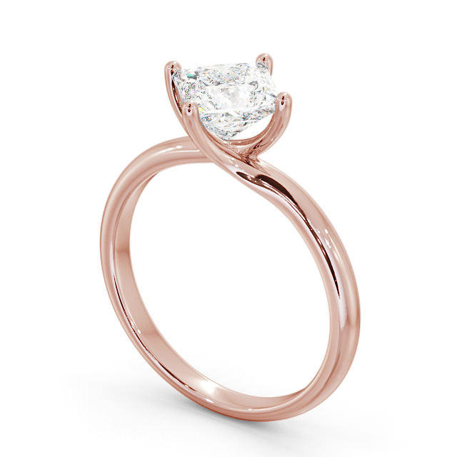 Princess Diamond Engagement Ring 9K Rose Gold Solitaire - Sadira ENPR56_RG_SIDE