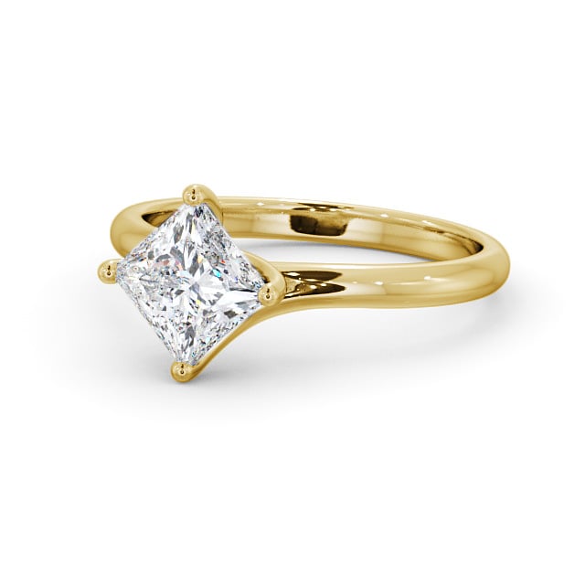 Princess Diamond Engagement Ring 18K Yellow Gold Solitaire - Sadira ENPR56_YG_FLAT