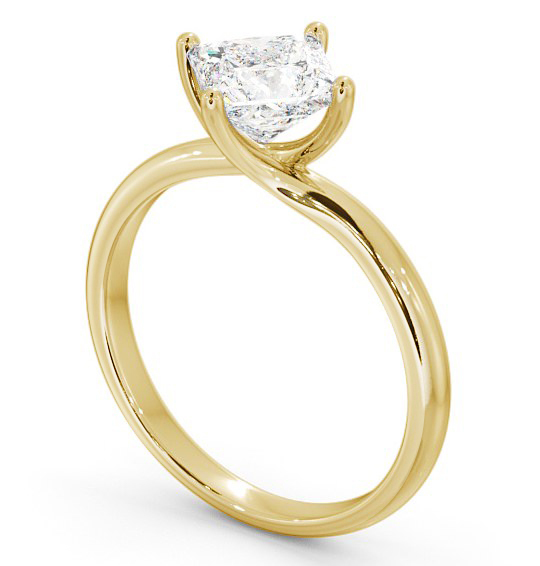 Princess Diamond Rotated Head Engagement Ring 18K Yellow Gold Solitaire ENPR56_YG_THUMB1 