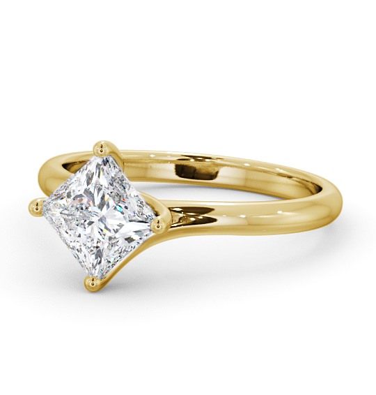 Princess Diamond Rotated Head Engagement Ring 18K Yellow Gold Solitaire ENPR56_YG_THUMB2 
