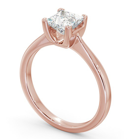 Princess Diamond Basket Setting Engagement Ring 18K Rose Gold Solitaire ENPR57_RG_THUMB1 