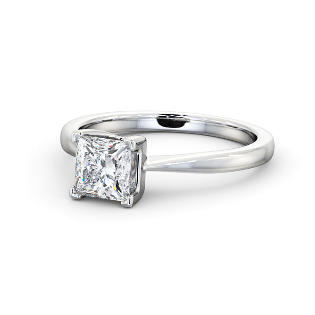 Princess Diamond Engagement Ring 18K White Gold Solitaire - Pentre ENPR57_WG_FLAT