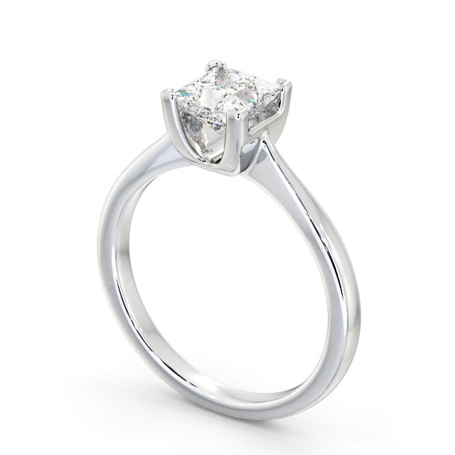 Princess Diamond Engagement Ring 18K White Gold Solitaire - Pentre ENPR57_WG_SIDE