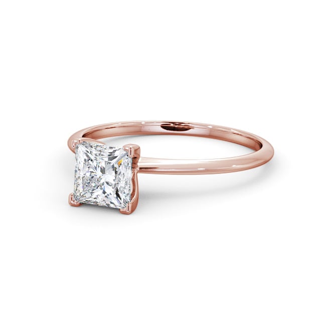 Princess Diamond Engagement Ring 18K Rose Gold Solitaire - Ernesta ENPR58_RG_FLAT