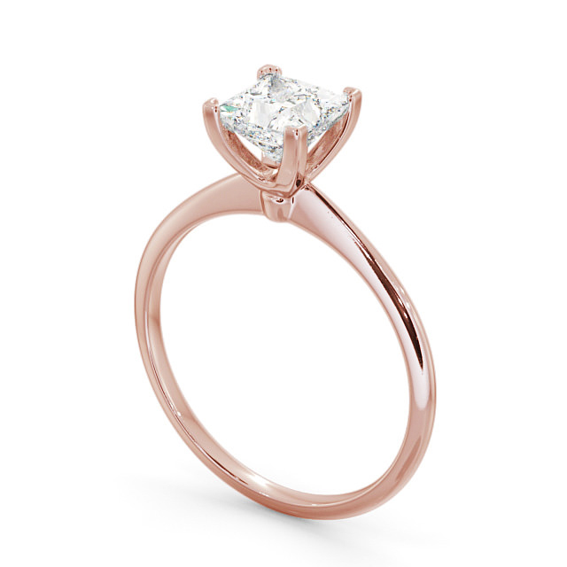 Princess Diamond Engagement Ring 18K Rose Gold Solitaire - Ernesta ENPR58_RG_SIDE