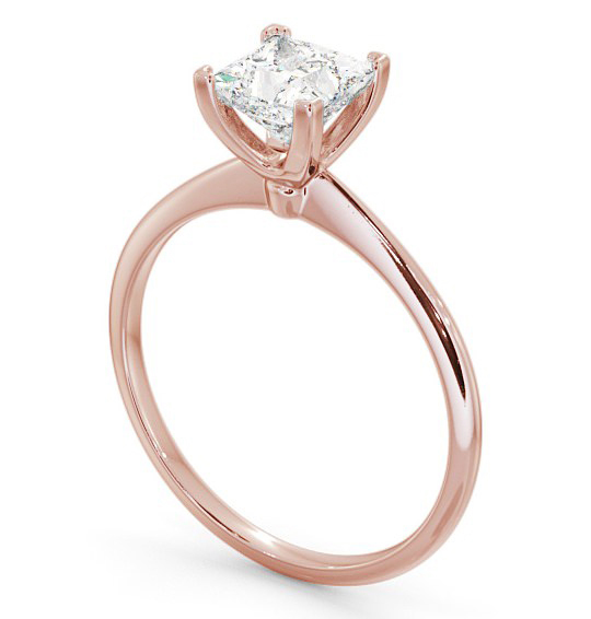 Princess Diamond Dainty Band Engagement Ring 18K Rose Gold Solitaire ENPR58_RG_THUMB1