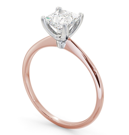 Princess Diamond Dainty Band Engagement Ring 18K Yellow and White Gold Solitaire ENPR58_RWG_THUMB1 