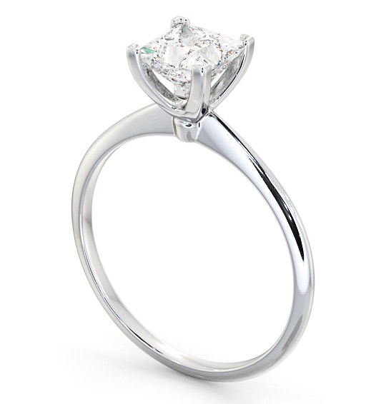 Princess Diamond Dainty Band Engagement Ring Palladium Solitaire ENPR58_WG_THUMB1