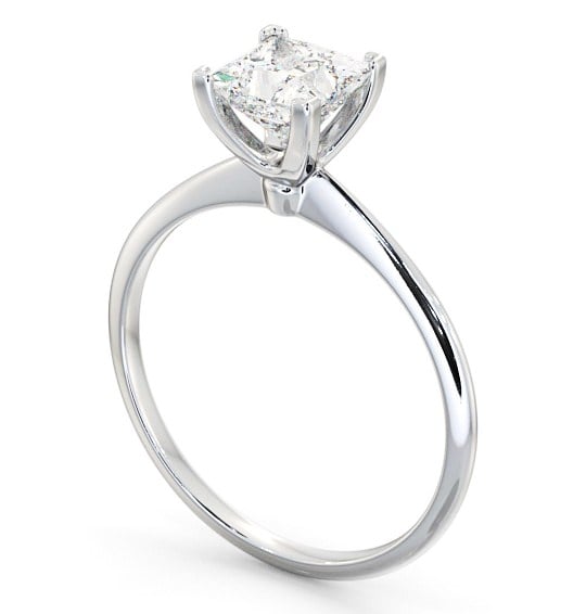 Princess Diamond Dainty Band Engagement Ring 18K White Gold Solitaire ENPR58_WG_THUMB1