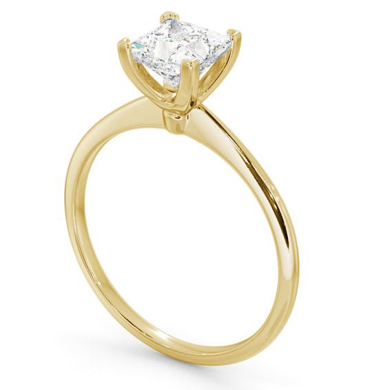 Princess Diamond Dainty Band Engagement Ring 9K Yellow Gold Solitaire ENPR58_YG_THUMB1 