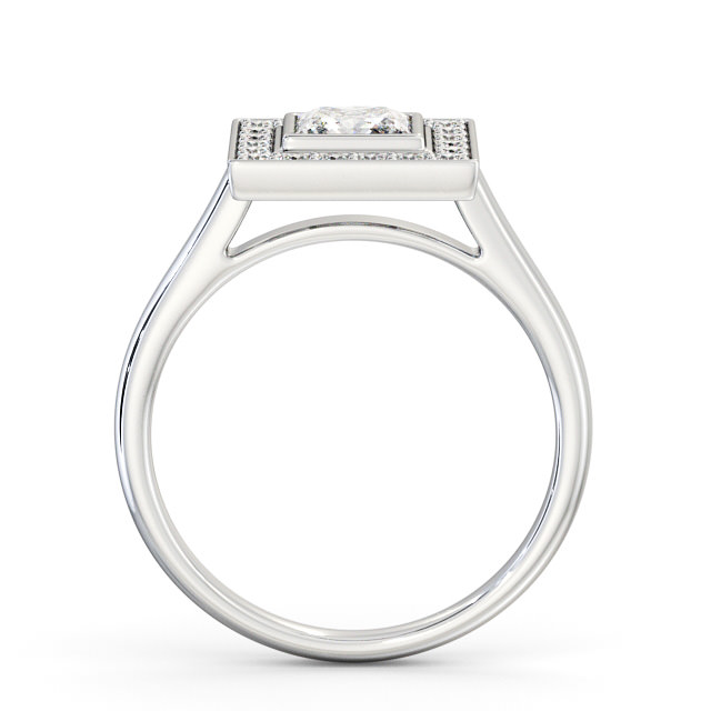 Halo Princess Diamond Engagement Ring 18K White Gold - Claudine ENPR59_WG_UP