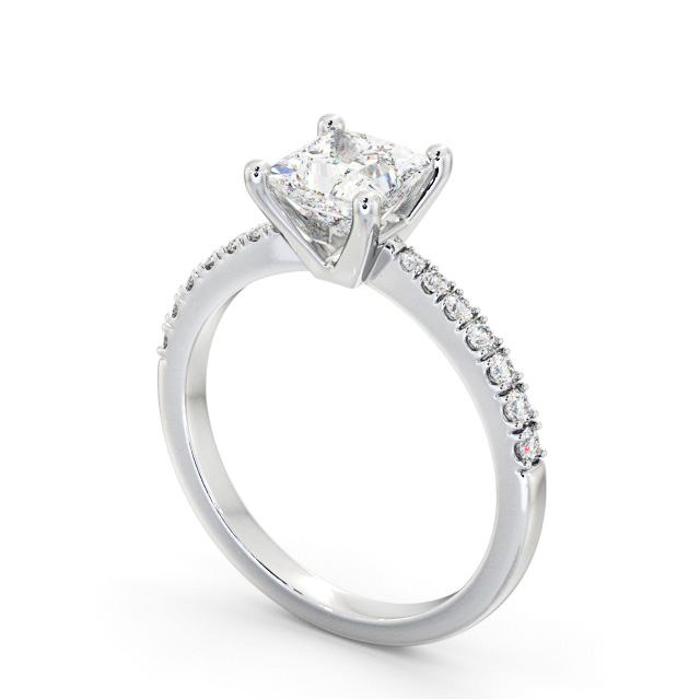 Unique Diamond Tension Set Solitaire Engagement Ring - with A 3 ct Center Princess Cut GIA Natural Diamond in White Gold