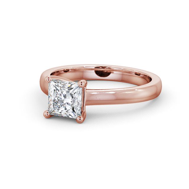Princess Diamond Engagement Ring 9K Rose Gold Solitaire - Aisby ENPR5_RG_FLAT