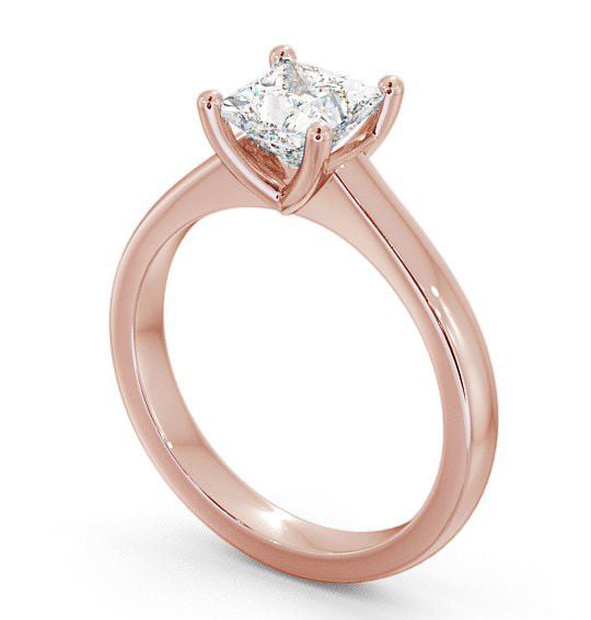 Princess Diamond Elegant Engagement Ring 9K Rose Gold Solitaire ENPR5_RG_THUMB1