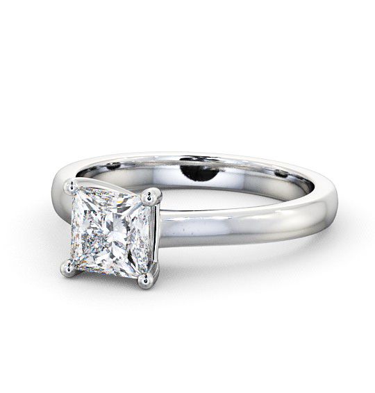 Princess Diamond Elegant Engagement Ring 18K White Gold Solitaire ENPR5_WG_THUMB2 
