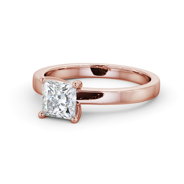 Princess Diamond Engagement Ring 9K Rose Gold Solitaire - Padma ENPR60_RG_FLAT